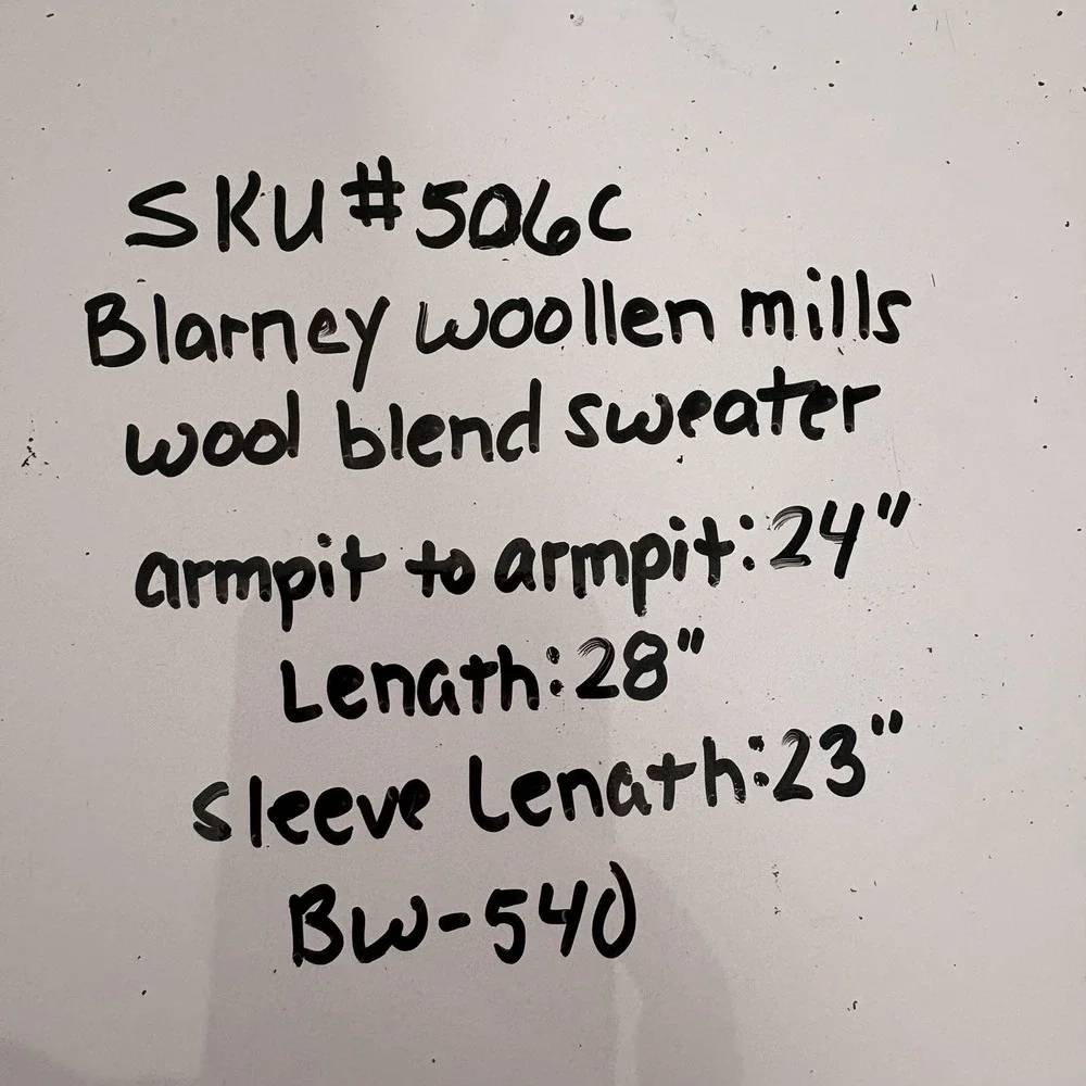 Blarney Woollen Mills Fisherman Donegal Fleck Wool Silk Crewneck Sweater M Brown - Picture 9 of 9